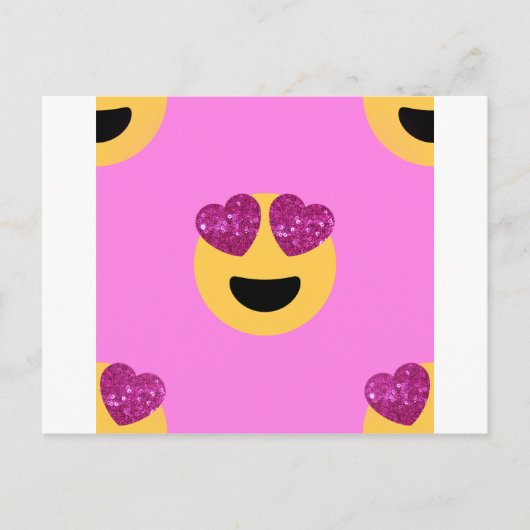 ハート目絵文字 ポストカード (正面)