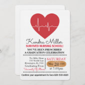 ハート看護学校卒業案内 招待状 (正面/裏面)