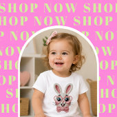 ハート眼鏡のかわいいウサギ ベビーTシャツ