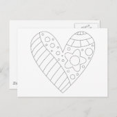 ハート着色デザイン ポストカード (正面/裏面)