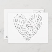 ハート着色デザイン ポストカード (正面/裏面)