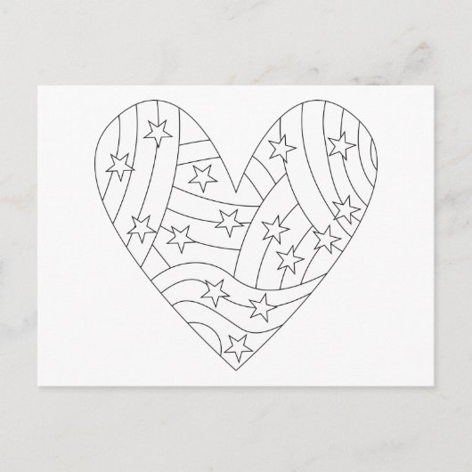 ハート着色デザイン ポストカード (正面)