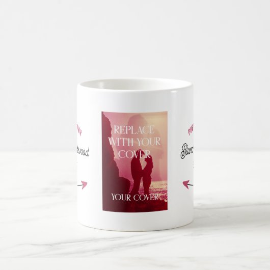 ハート矢印がブックカバーと作家を公開 コーヒーマグカップ (中央)