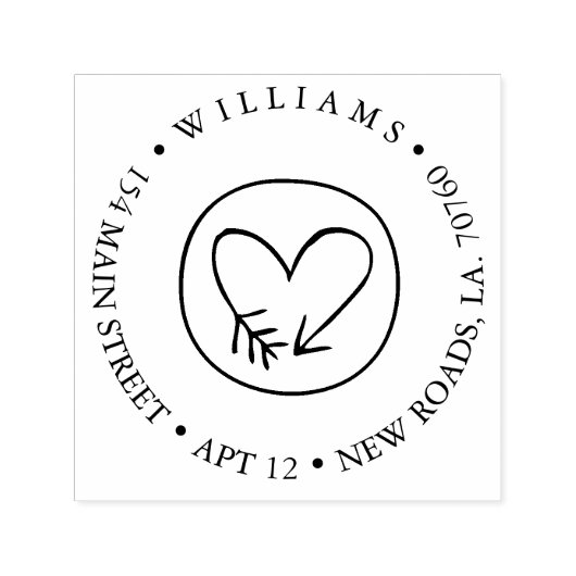 ハート矢印差出人住所 セルフインキングスタンプ (デザイン)