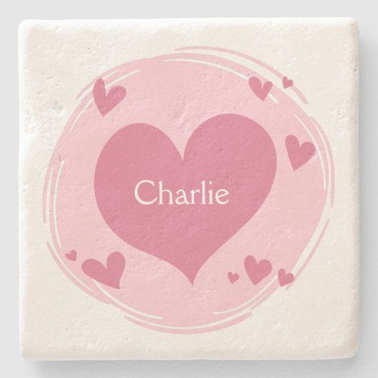 ハート石コースターの名前 ストーンコースター (正面)