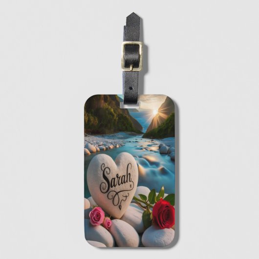 ハート石 ラゲッジタグ (正面縦)