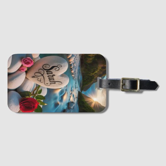 ハート石 ラゲッジタグ (正面横)