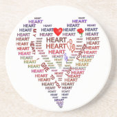 ハート砂岩ドリンクコースターの言葉 コースター (正面)