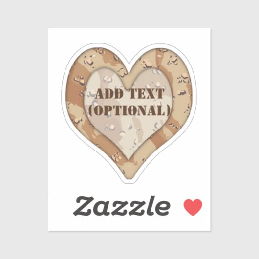 ハート砂漠カモフラージュ シール (シート)