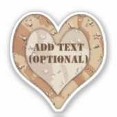 ハート砂漠カモフラージュ シール (正面)