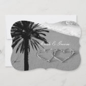 ハート砂熱帯ビーチ結婚式招待状 招待状 (裏面)