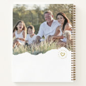 ハート破パーソナライズされた裂された写真の感謝ジャーナル ノートブック (裏面)