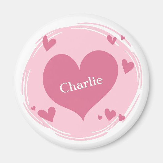 ハート磁石の名前カスタム マグネット (正面)