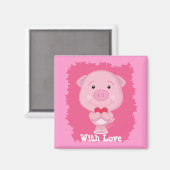 ハート磁石付き豚 マグネット (正面/裏面)