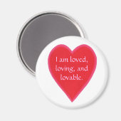 ハート磁石、私は愛され、愛し、愛し、愛し、愛し。 マグネット (正面/裏面)