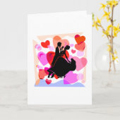 ハート社交ダンス踊り カード (黄色い花)