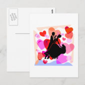 ハート社交ダンス踊り ポストカード (正面/裏面)