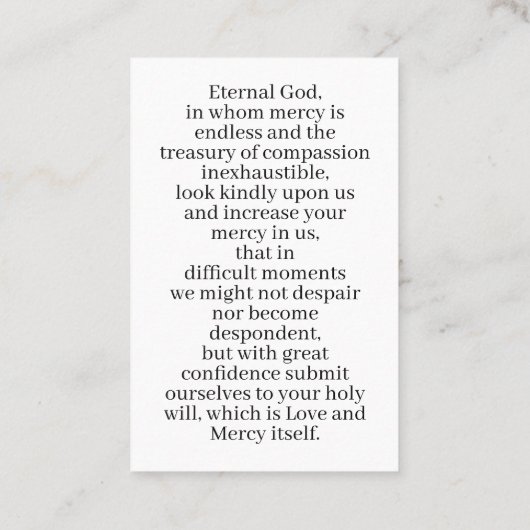 ハート祈りの言葉カード 名刺 (裏面)