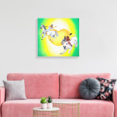 ハート神は一角獣に乗って女神ライオネスに乗る キャンバスプリント (インサイチュ (リビング))