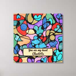 ハート神経画像デジタル水彩画 キャンバスプリント