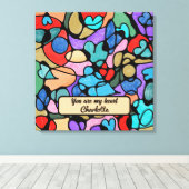 ハート神経画像デジタル水彩画 キャンバスプリント (インサイチュ (ウッドフロア))