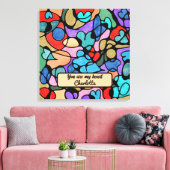 ハート神経画像デジタル水彩画 キャンバスプリント (インサイチュ (リビング))