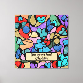 ハート神経画像デジタル水彩画 キャンバスプリント