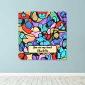 ハート神経画像デジタル水彩画 キャンバスプリント (インサイチュ (ウッドフロア))