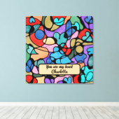 ハート神経画像デジタル水彩画 キャンバスプリント (インサイチュ (ウッドフロア))