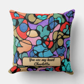 ハート神経画像デジタル水彩画 クッション (正面)