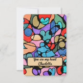 ハート神経画像デジタル水彩画 サンキューカード (正面)