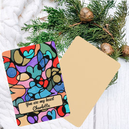 ハート神経画像デジタル水彩画 サンキューカード