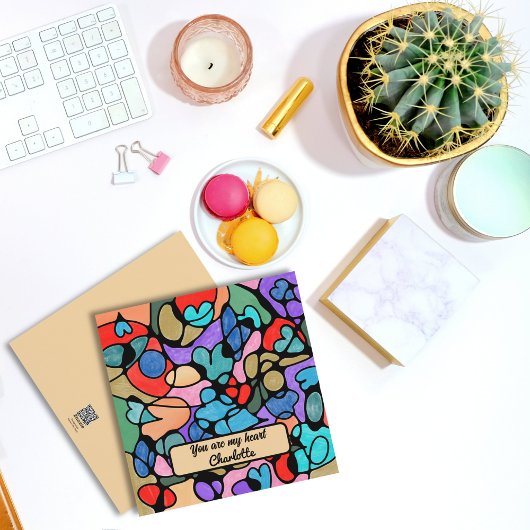 ハート神経画像デジタル水彩画 シーズンカード