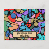 ハート神経画像デジタル水彩画 シーズンポストカード (正面)