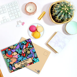 ハート神経画像デジタル水彩画 シーズンポストカード