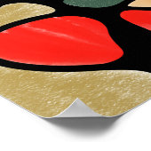 ハート神経画像デジタル水彩画 ポスター (角)