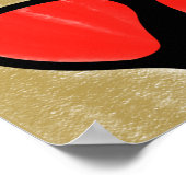 ハート神経画像デジタル水彩画 ポスター (角)