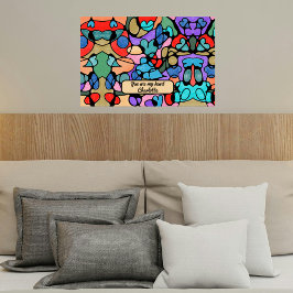 ハート神経画像デジタル水彩画 ポスター