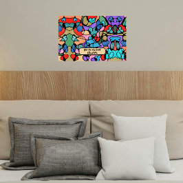 ハート神経画像デジタル水彩画 ポスター