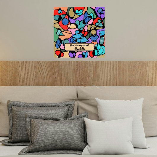 ハート神経画像デジタル水彩画 ポスター