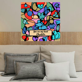 ハート神経画像デジタル水彩画 ポスター