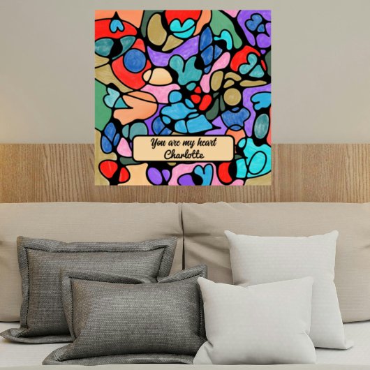 ハート神経画像デジタル水彩画 ポスター