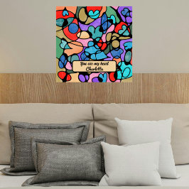 ハート神経画像デジタル水彩画 ポスター