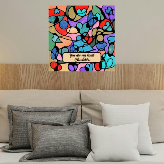 ハート神経画像デジタル水彩画 ポスター