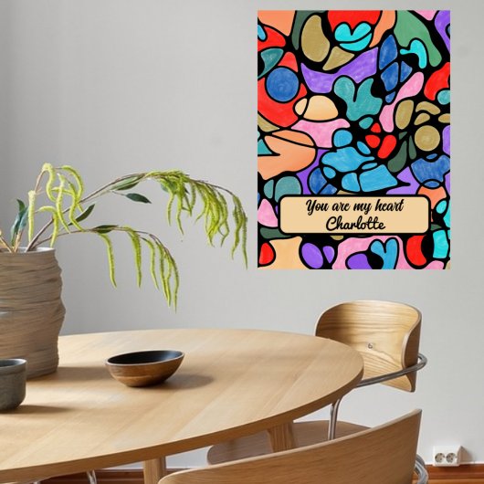 ハート神経画像デジタル水彩画 ポスター