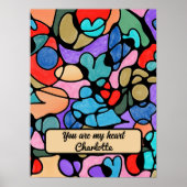 ハート神経画像デジタル水彩画 ポスター (正面)