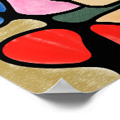 ハート神経画像デジタル水彩画 ポスター (角)