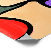 ハート神経画像デジタル水彩画 ポスター (角)