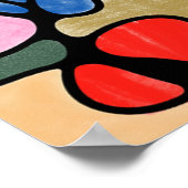 ハート神経画像デジタル水彩画 ポスター (角)