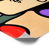 ハート神経画像デジタル水彩画 ポスター (角)